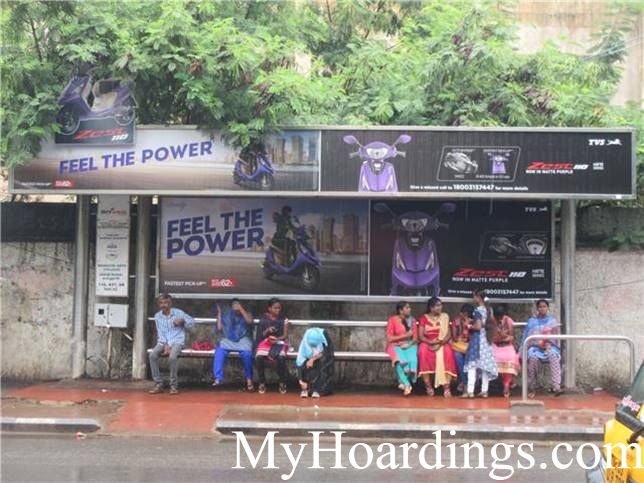 BQS Branding Agency at Bharathi Arts College Opp Bus Stop in Chennai, Hoardings Rates at Bus Stop in Chennai